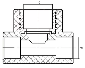 Тройники полипропиленовые PPRC-VR комбинированные MeerPlast Дн20-32 Ру25 внутренняя резьба, серые